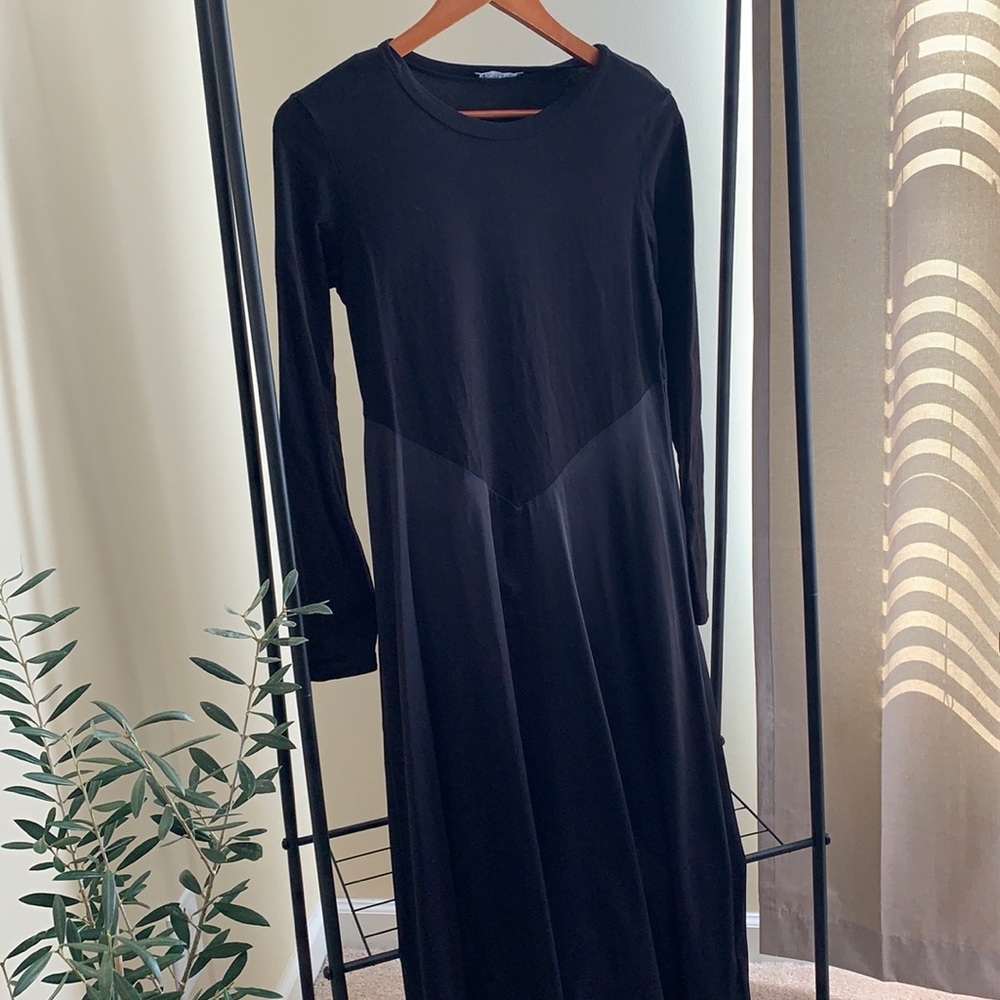 Zara satin-cotton blend dress